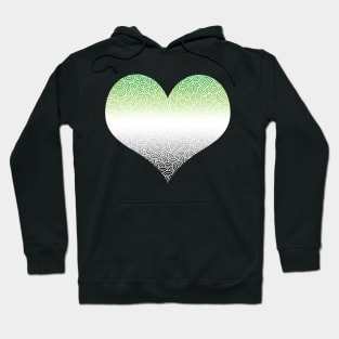 Ombré aromantic colours and white swirls doodles heart Hoodie